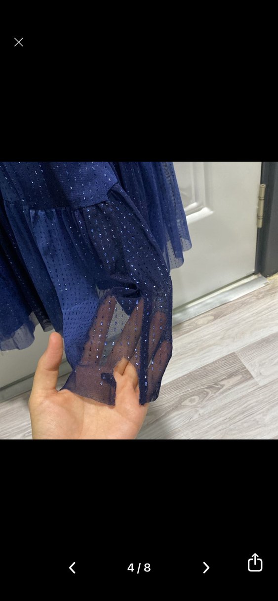 Kayra Kadın Uzun Lacivert Abiye Elbise - Görsel 5