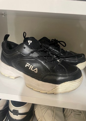 Siyah Platform Topuklu Fila Spor Ayakkabı