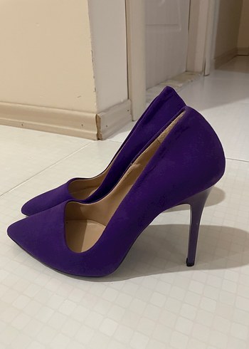 Diğer Mor Süet Stiletto Topuklu Kadın Ayakkabı