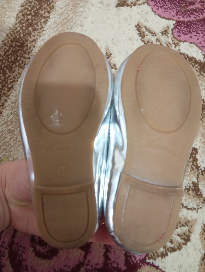 Kız Çocuk Gri Metalik Tokalı Babet - Görsel 2