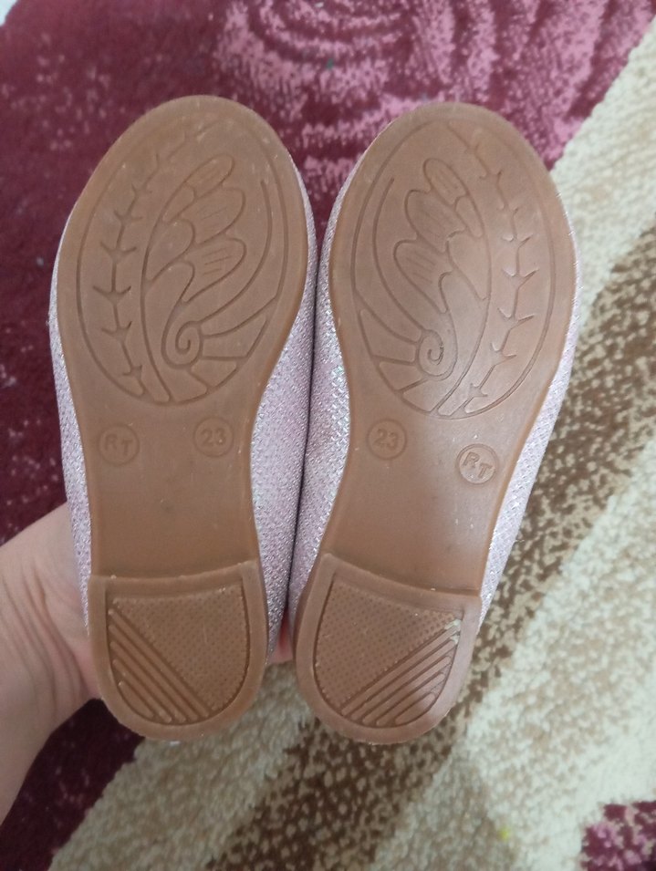 Pembe Çiçekli Kız Çocuk Babet Ayakkabı - Görsel 2