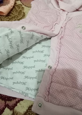 Kız Çocuk Triko Kapüşonlu Pembe Yelek - Görsel 2