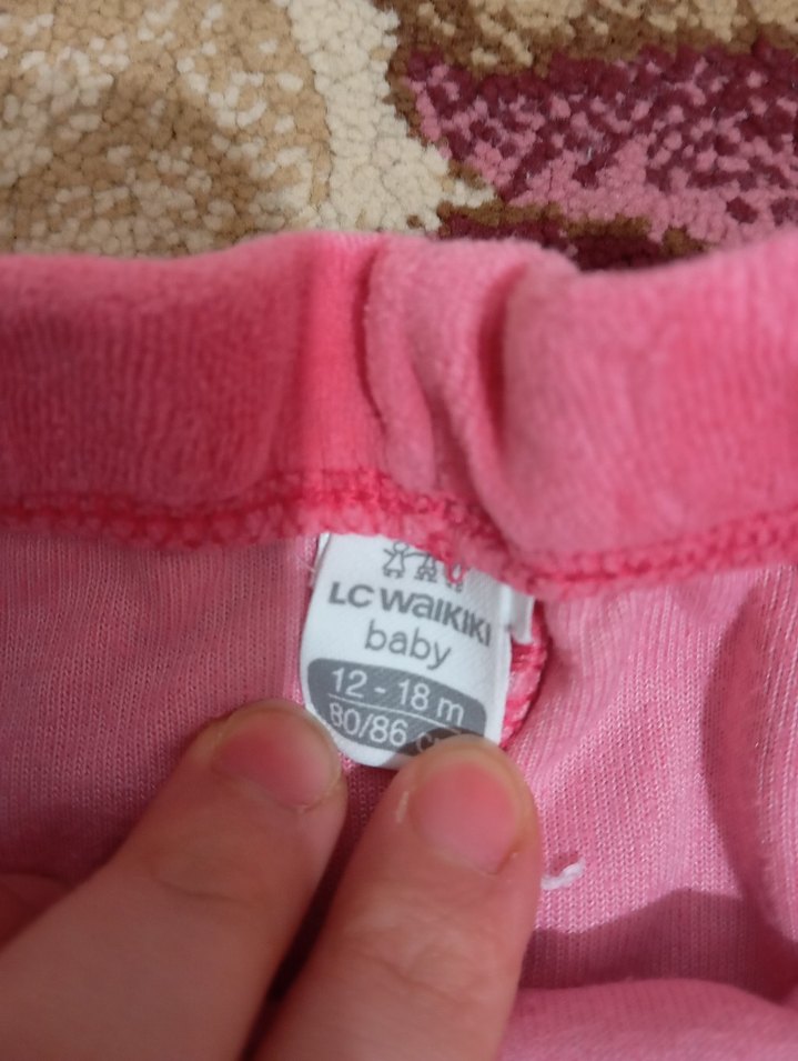 Pembe Kadife Kız Çocuk Tayt - Görsel 3