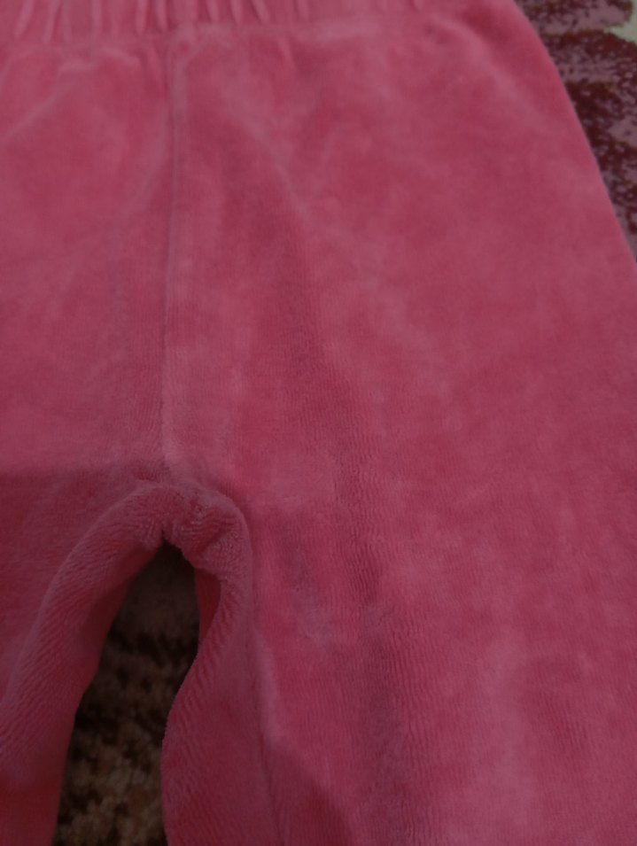 Pembe Kadife Kız Çocuk Tayt - Görsel 2