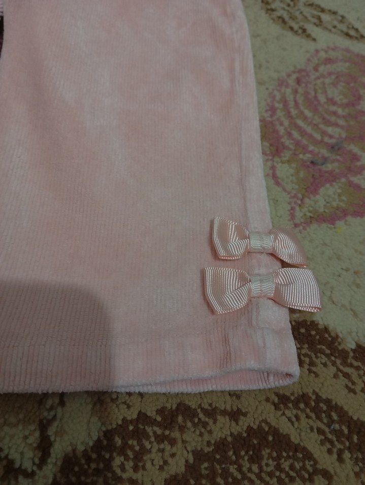 Pembe Düğmeli Kız Çocuk pantolon - Görsel 2