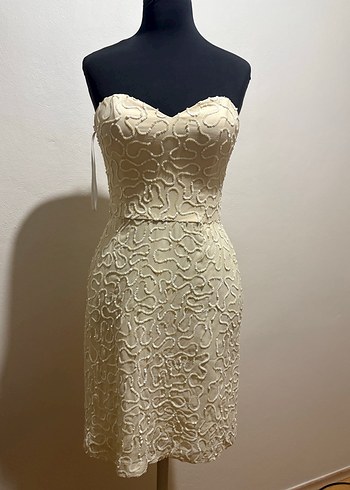 Beyaz Straplez Denizkızı Abiye - Görsel 3