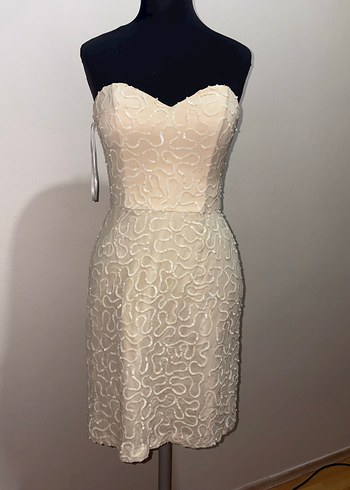 Beyaz Straplez Denizkızı Abiye - Görsel 4