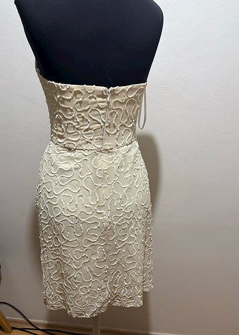 Beyaz Straplez Denizkızı Abiye - Görsel 2