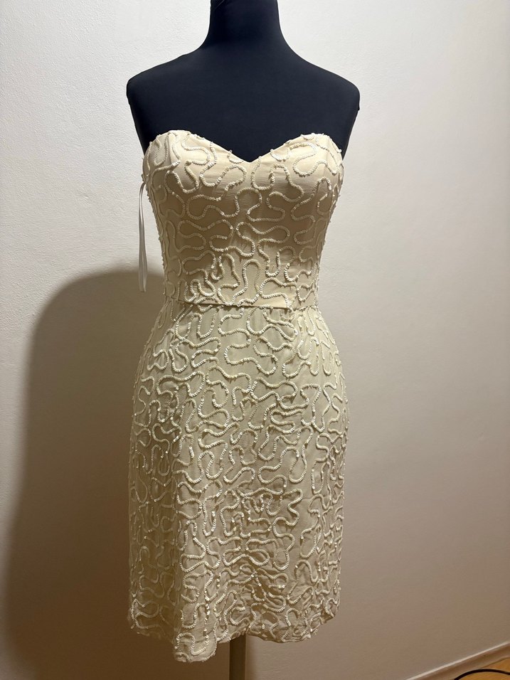 Beyaz Straplez Denizkızı Abiye - Görsel 3