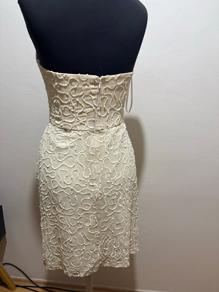 Beyaz Straplez Denizkızı Abiye - Görsel 2