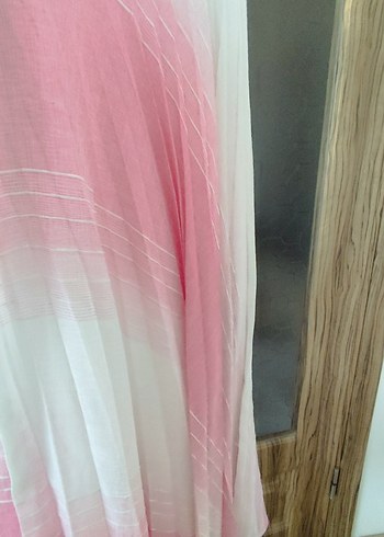Diğer Pembe Batik Desenli Uzun Kadın Etek