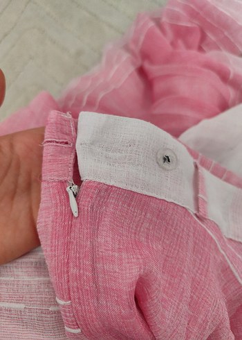 40 Beden pembe Renk Pembe Batik Desenli Uzun Kadın Etek
