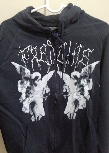Diğer Kadın Siyah Kapüşonlu Fermuarlı Sweatshirt