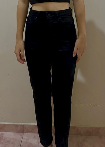 Diğer Siyah Kadın Midi Boy Regular Fit Kot Pantolon
