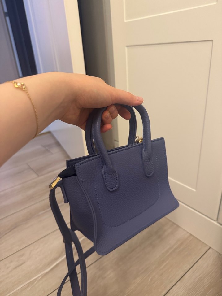 Koyu Mavi Deri Kadın Çanta - Görsel 2