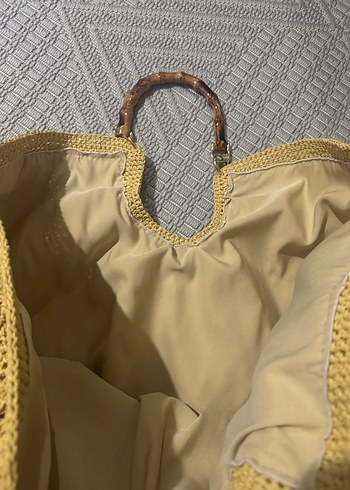 Bej Örgü Bohem Kadın Çanta - Görsel 2