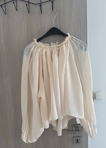 Bej Bohem Salaş Keten Bluz - Görsel 2