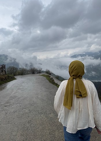 Bej Bohem Salaş Keten Bluz - Görsel 5