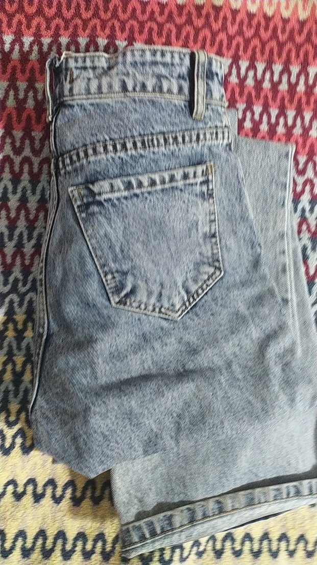 Gri Batik Desenli Kadın Denim Pantolon - Görsel 3