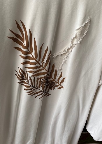 Diğer Uzun Kollu Beyaz Bohem Desenli Salaş Tunik