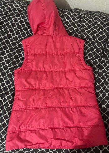 Pembe Kapüşonlu Fermuarlı Kadın Yelek - Görsel 3