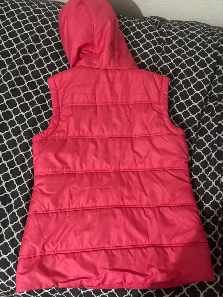 Pembe Kapüşonlu Fermuarlı Kadın Yelek - Görsel 3