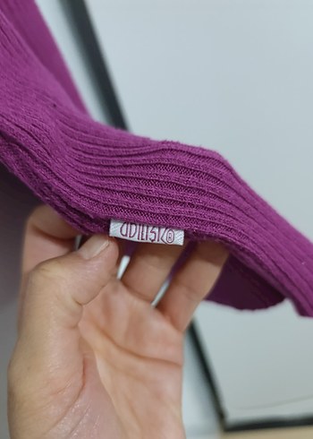 Kadın pembe Yarım Balıkçı Yaka Triko Süveter - Görsel 2