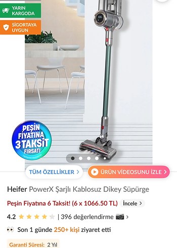 Heifer Şarjlı Dik süpürge - Görsel 4