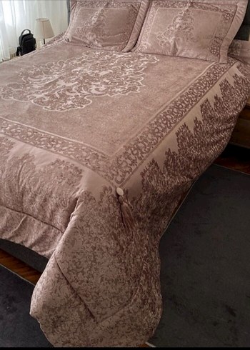 İşlemeli Pembe pike takımı - Görsel 4