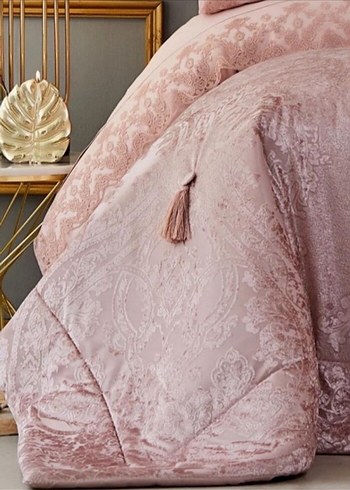 İşlemeli Pembe pike takımı - Görsel 2