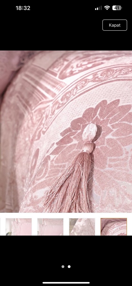 İşlemeli Pembe pike takımı - Görsel 3