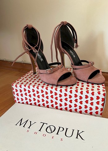 Pembe Süet Stiletto Topuklu Kadın Ayakkabı