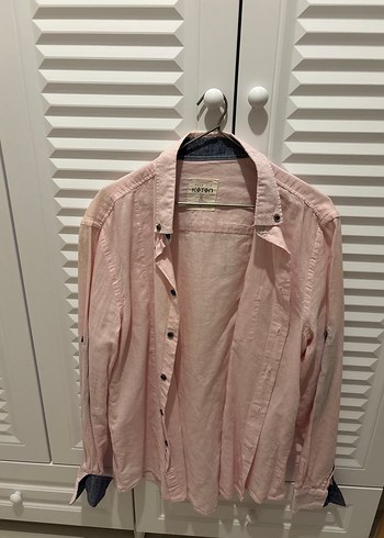 Koton Acik Pembe Minimalist Uzun Kollu Gomlek