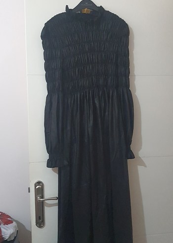 Uzun Siyah Gotik Keten Elbise