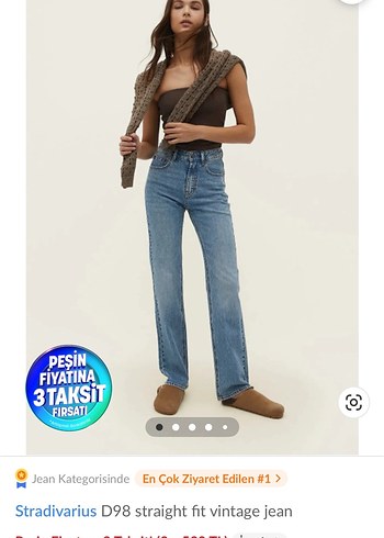 Stradivarius D98 Düz Kesim Vintage Kadın Jean
