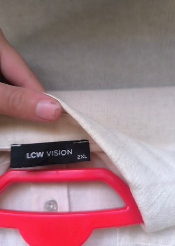 Düğmeli Beyaz Hamile Keten Gömlek - Görsel 3