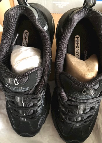 38 Beden siyah Renk Skechers D'Lites Erkek Siyah Gri Sneaker