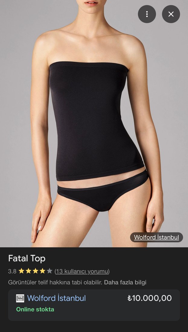 Kadın Siyah Straplez Mini Bustiyer - Görsel 3