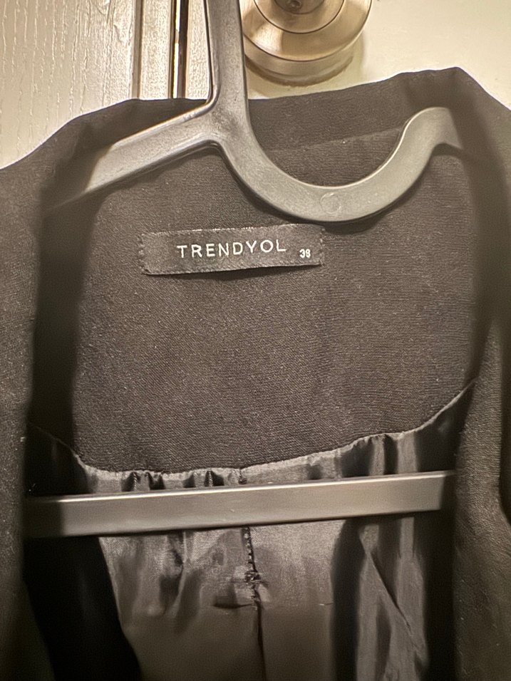 Siyah Kuşaklı Midi Blazer Ceket - Görsel 2