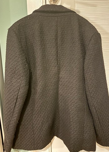 Stradivarius Siyah Midi Blazer Ceket - Görsel 4