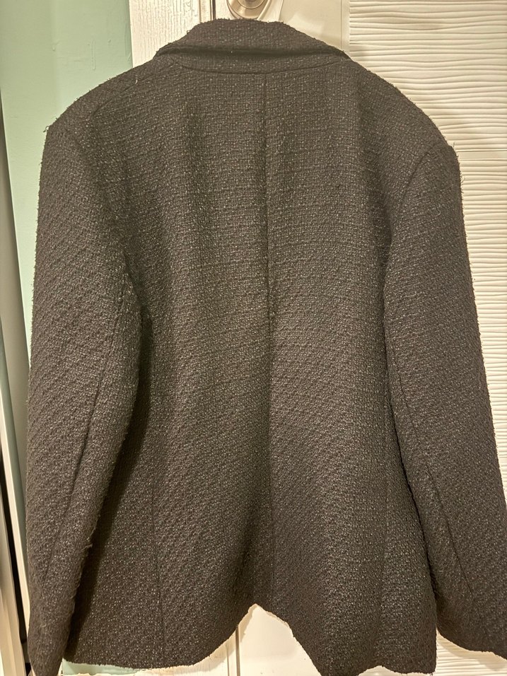 Stradivarius Siyah Midi Blazer Ceket - Görsel 4