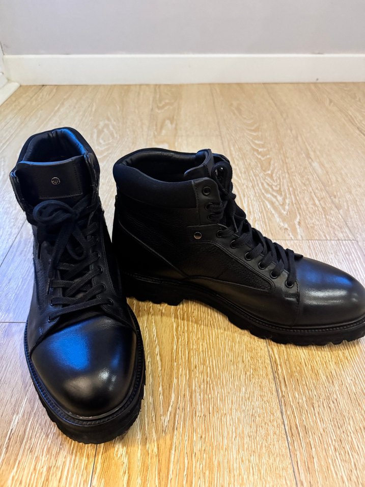 Siyah Deri Erkek Bot - Görsel 2