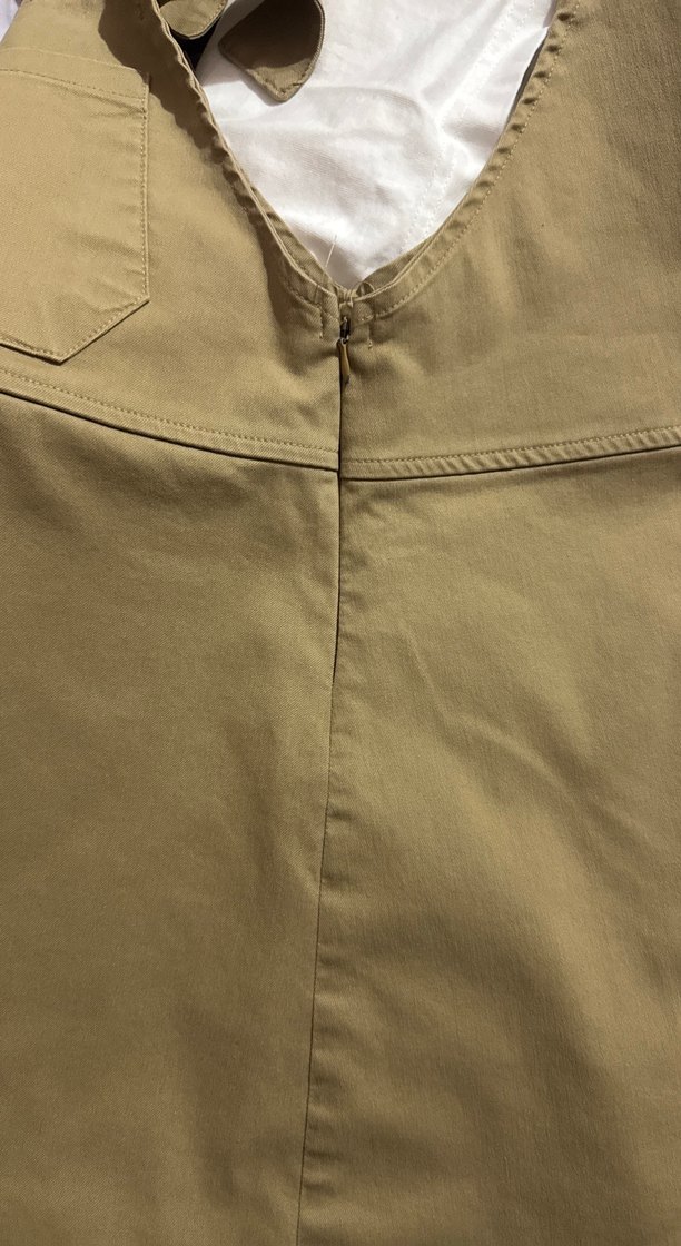 Bej Çocuk Kolsuz Midi Salopet Elbise - Görsel 3