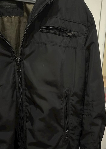xl Beden siyah Renk Erkek Siyah Fermuarlı Midi Ceket
