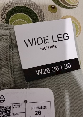 Kadın Haki Pamuklu Geniş Kesim Midi Pantolon - Görsel 4
