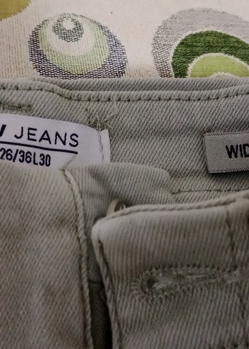 Kadın Haki Pamuklu Geniş Kesim Midi Pantolon - Görsel 3