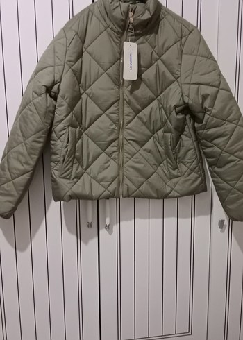 Yeşil Kapitone Kadın Mont Yüksek Yaka - Görsel 2