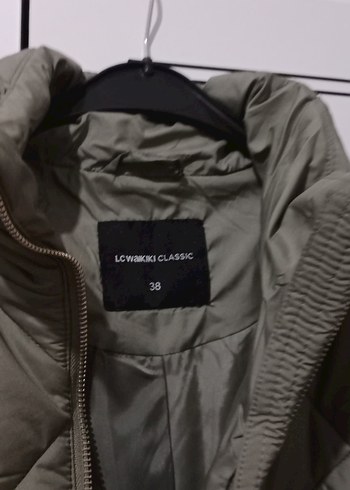 Yeşil Kapitone Kadın Mont Yüksek Yaka - Görsel 3