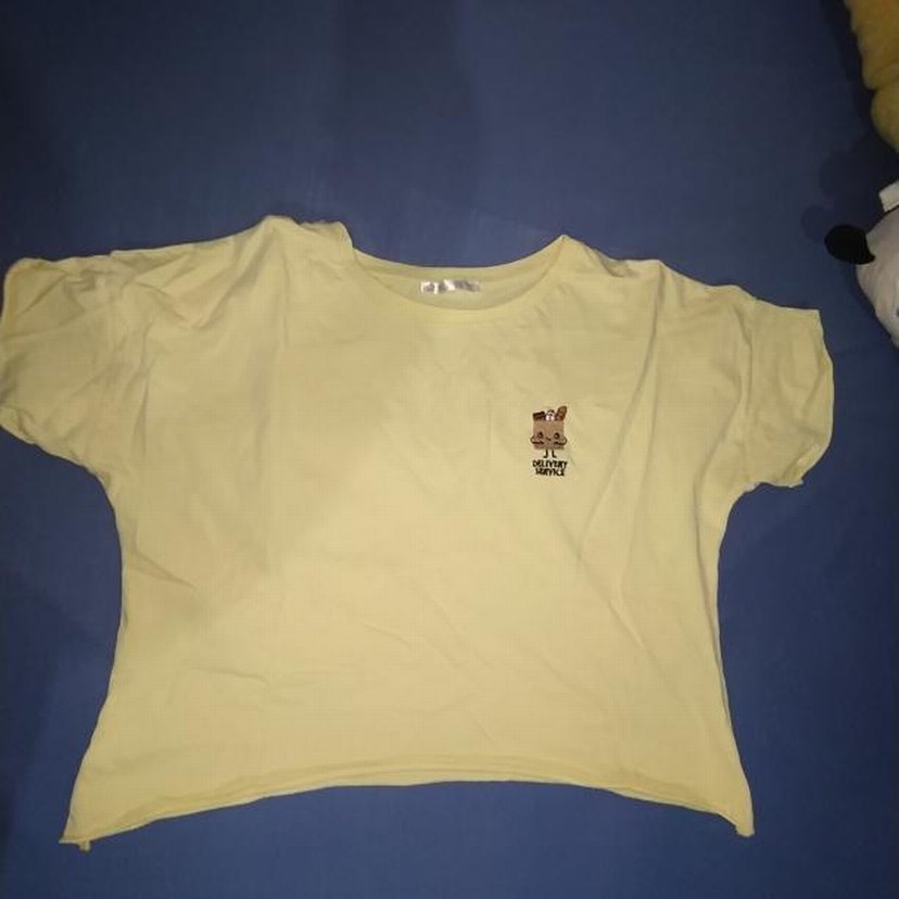 Sarı Kız Çocuk Kısa Kollu Baskılı Tişört - Görsel 2