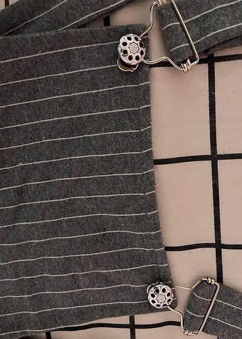 Gri Çizgili Askılı Bol Kesim Tulum - Görsel 2